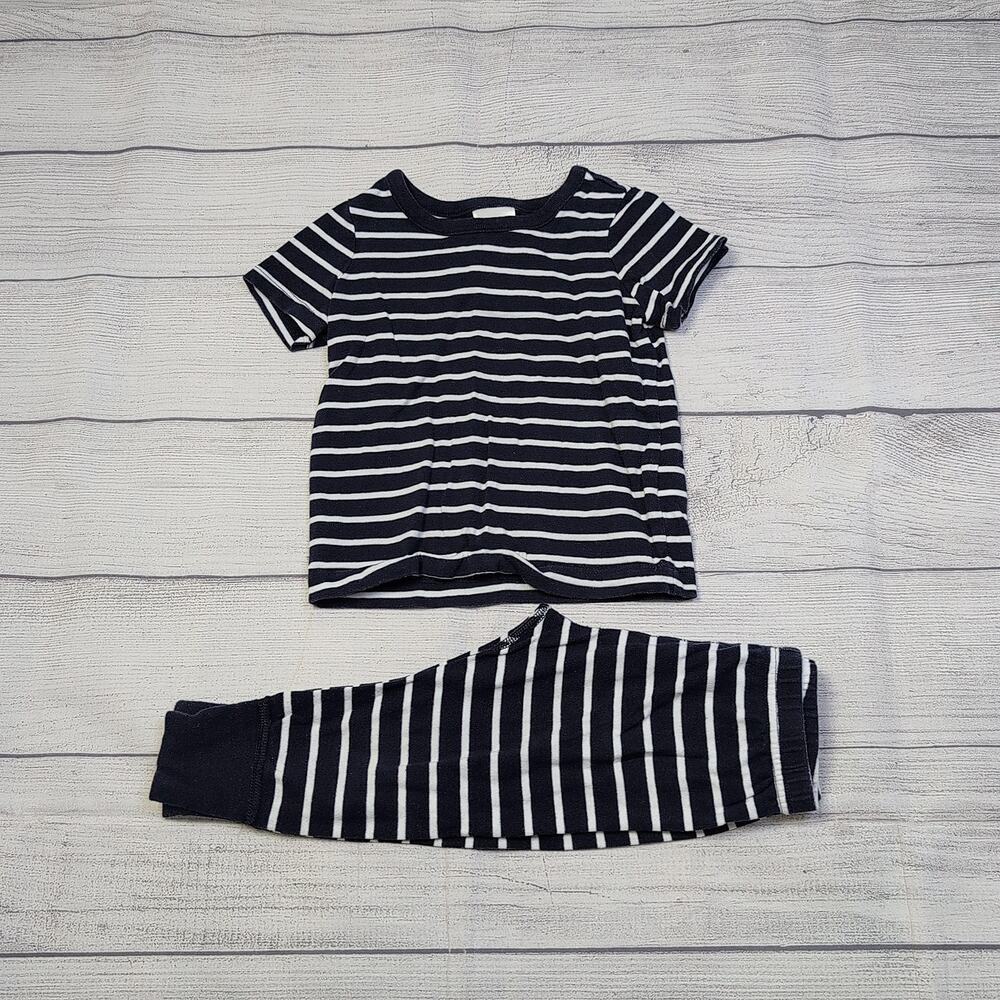 2T Hanna Andersson Navy Stripe Wiggle Outfit